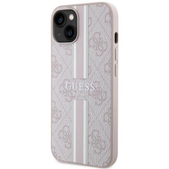 Guess 4G Printed Stripes MagSafe pouzdro pro iPhone 15 / 14 / 13 - růžové