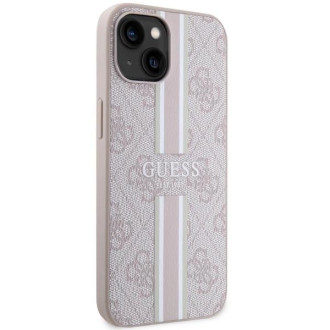 Guess 4G Printed Stripes MagSafe pouzdro pro iPhone 15 / 14 / 13 - růžové