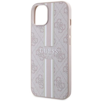 Guess 4G Printed Stripes MagSafe pouzdro pro iPhone 15 / 14 / 13 - růžové