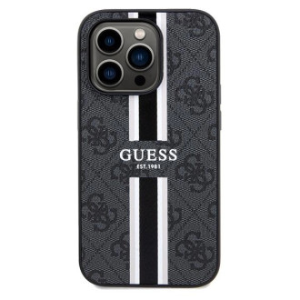 Guess 4G Printed Stripes MagSafe pouzdro pro iPhone 15 Pro Max - černé
