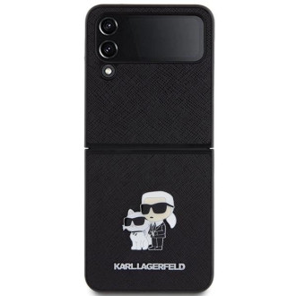 Pouzdro Karl Lagerfeld Saffiano Karl&Choupette Pin pro Samsung Galaxy Z Flip 4 - černé