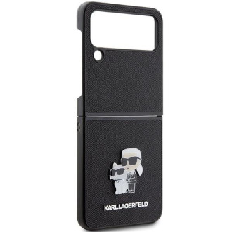 Pouzdro Karl Lagerfeld Saffiano Karl&Choupette Pin pro Samsung Galaxy Z Flip 4 - černé