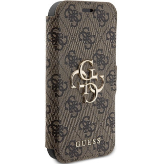 Pouzdro Guess 4G Metal Logo pro iPhone 15 Pro - hnědé