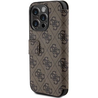 Pouzdro Guess 4G Metal Logo pro iPhone 15 Pro - hnědé