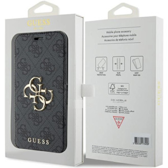 Pouzdro Guess 4G Metal Logo pro iPhone 15 Pro - šedé