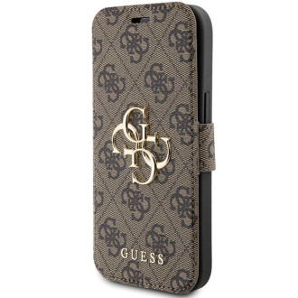 Pouzdro Guess 4G Metal Logo pro iPhone 15 / 14 / 13 - hnědé