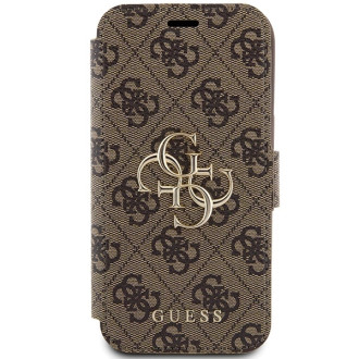 Pouzdro Guess 4G Metal Logo pro iPhone 15 / 14 / 13 - hnědé