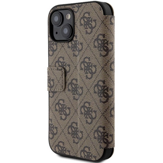 Pouzdro Guess 4G Metal Logo pro iPhone 15 / 14 / 13 - hnědé