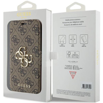 Pouzdro Guess 4G Metal Logo pro iPhone 15 / 14 / 13 - hnědé