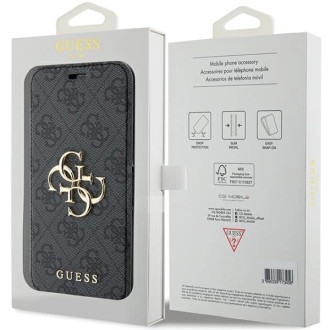 Pouzdro Guess 4G Metal Logo pro iPhone 15 / 14 / 13 - šedé
