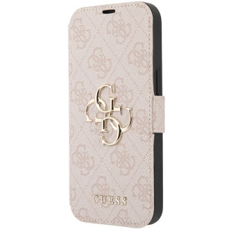 Pouzdro Guess 4G Metal Logo pro iPhone 15 / 14 / 13 - růžové