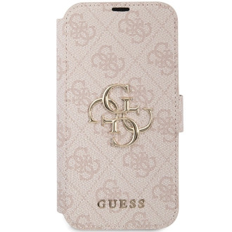 Pouzdro Guess 4G Metal Logo pro iPhone 15 / 14 / 13 - růžové