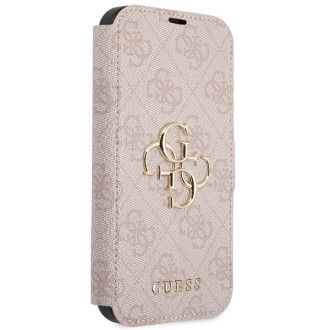Pouzdro Guess 4G Metal Logo pro iPhone 15 / 14 / 13 - růžové