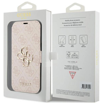 Pouzdro Guess 4G Metal Logo pro iPhone 15 / 14 / 13 - růžové