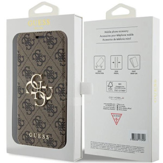 Pouzdro Guess 4G Metal Logo pro iPhone 15 Pro Max - hnědé