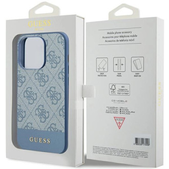 Pouzdro Guess 4G Stripe Collection pro iPhone 15 Pro - modré