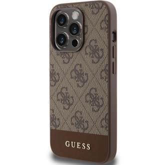 Pouzdro Guess 4G Stripe Collection pro iPhone 15 Pro - hnědé