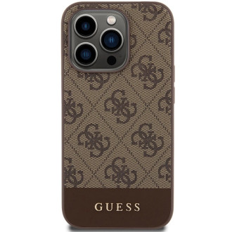 Pouzdro Guess 4G Stripe Collection pro iPhone 15 Pro - hnědé