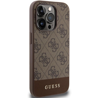 Pouzdro Guess 4G Stripe Collection pro iPhone 15 Pro - hnědé