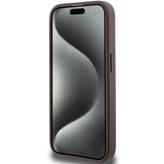 Pouzdro Guess 4G Stripe Collection pro iPhone 15 Pro - hnědé