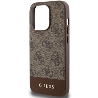 Pouzdro Guess 4G Stripe Collection pro iPhone 15 Pro - hnědé