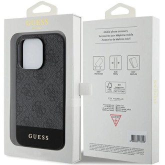 Pouzdro Guess 4G Stripe Collection pro iPhone 15 Pro - šedé