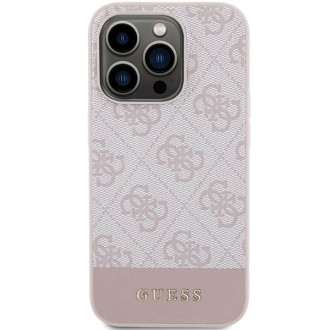 Pouzdro Guess 4G Stripe Collection pro iPhone 15 Pro - růžové