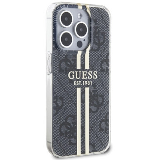 Pouzdro Guess IML 4G Gold Stripe pro iPhone 15 Pro - černé