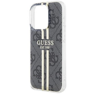 Pouzdro Guess IML 4G Gold Stripe pro iPhone 15 Pro - černé