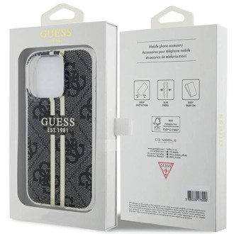 Pouzdro Guess IML 4G Gold Stripe pro iPhone 15 Pro - černé