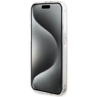 Pouzdro Guess IML 4G Gold Stripe pro iPhone 15 Pro - růžové