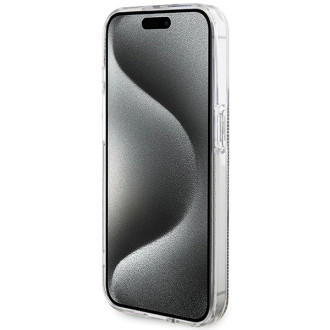 Pouzdro Guess IML 4G Gold Stripe pro iPhone 15 Pro - hnědé