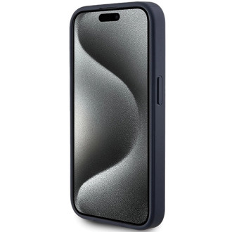 Pouzdro Guess 4G Triangle Metal Logo pro iPhone 15 Pro - modré