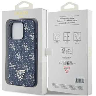 Pouzdro Guess 4G Triangle Metal Logo pro iPhone 15 Pro - modré