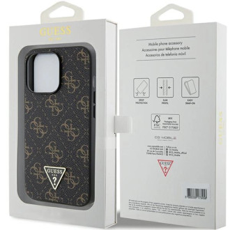 Pouzdro Guess 4G Triangle Metal Logo pro iPhone 15 Pro - černé