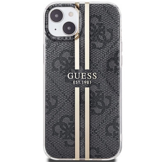 Pouzdro Guess IML 4G Gold Stripe pro iPhone 15 Plus / 14 Plus - černé