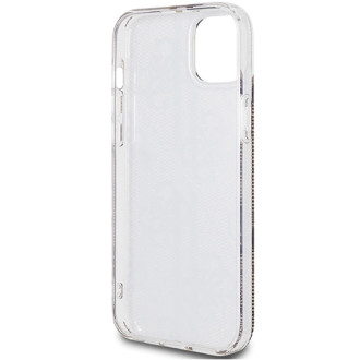 Pouzdro Guess IML 4G Gold Stripe pro iPhone 15 Plus / 14 Plus - hnědé