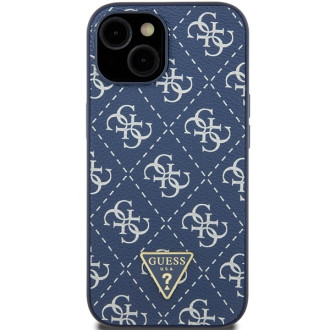 Pouzdro Guess 4G Triangle Metal Logo pro iPhone 15 Plus / 14 Plus - modré
