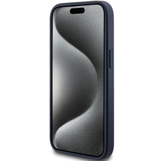 Pouzdro Guess 4G Triangle Metal Logo pro iPhone 15 Plus / 14 Plus - modré