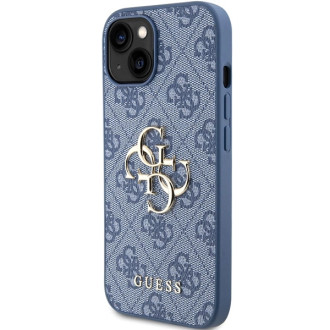 Pouzdro Guess 4G Big Metal Logo pro iPhone 15/14/13 - modré