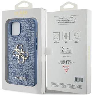 Pouzdro Guess 4G Big Metal Logo pro iPhone 15/14/13 - modré