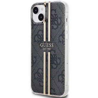 Pouzdro Guess IML 4G Gold Stripe pro iPhone 15/14/13 - černé