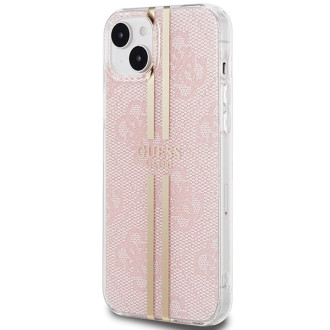 Pouzdro Guess IML 4G Gold Stripe pro iPhone 15 / 14 / 13 - růžové