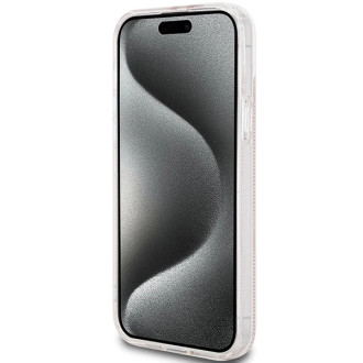 Pouzdro Guess IML 4G Gold Stripe pro iPhone 15 / 14 / 13 - růžové
