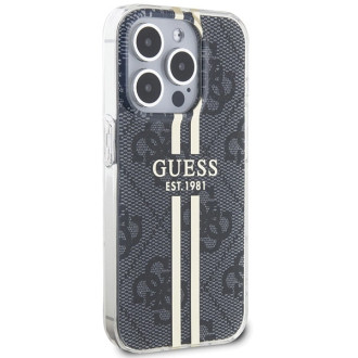 Pouzdro Guess IML 4G Gold Stripe pro iPhone 15 Pro Max - černé