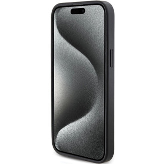 Guess GUHCP15XPG4GPK iPhone 15 Pro Max 6,7" černý/černý pevný obal 4G trojúhelníkové kovové logo