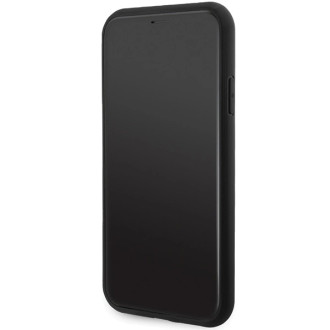 Guess GUHMN61G4GFRK iPhone 11 6,1" / Xr černo/černé pevné pouzdro kolekce 4G kůže Kovové logo MagSafe