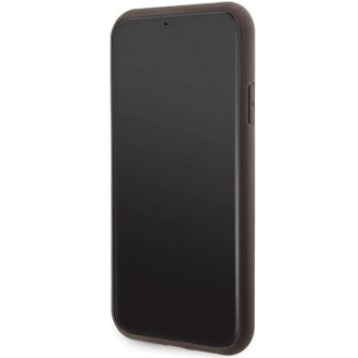 Guess GUHMN61G4GFRW iPhone 11 6,1" / Xr hnědý/hnědý pevný obal kolekce 4G kůže Kovové logo MagSafe