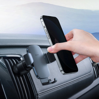 Baseus Metal Age II gravitační držák telefonu do auta pro mřížku ventilace tmavě šedý (SUJS000013)