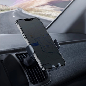Baseus Metal Age II gravitační držák telefonu do auta pro mřížku ventilace tmavě šedý (SUJS000013)